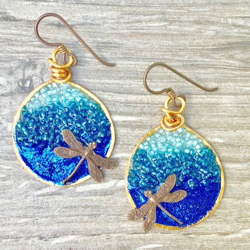 Ombre Wire Resin Earrings