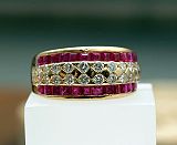 Judy Ellis's July Birthstone - The Ruby - , General Education, Design, , Ruby and diamonds set in bracelet