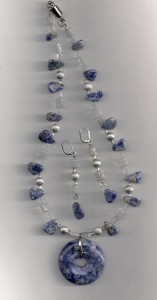 Judy Ellis's Gem Profile- Sodalite - , General Education, , sodalite beads and a sodalite donut Necklace and earrings