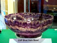 Judy Ellis's Gem Profile- Derbyshire Blue John - , General Education, , Cliff Blue Vein Bowl – Castleton Visitor Centre