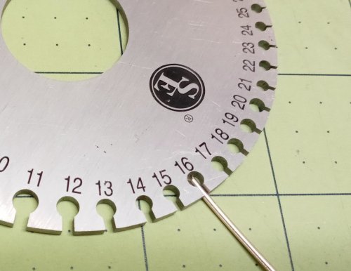 Judy Larson's Wire and Sheet Gauge Measuring Tool  - Wire, Tools For Wire Jewelry, Tools, I used wire labeled 18 gauge