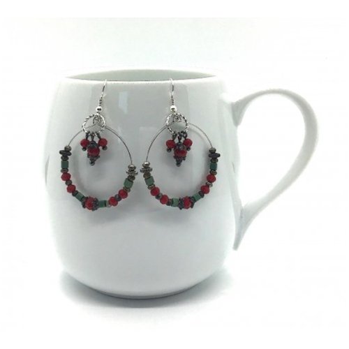 Judy Ellis's 5 Must-Make Holiday Jewelry Projects That Bring the Festive Fun - <h2><b>Easy Last-Minute Happy Holiday Earrings for Festive Gifting</b></h2>, Holiday Designs, Loops, Wire Loop, Wrapped Wire Loop, Wire Wrapping, Wrapping, Wire Wrapping Jewelry, Beads, , happy holiday earrings