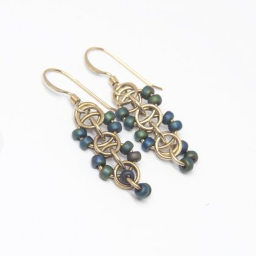 Judy Larson's Make Your Own Chains Part 2 - , Teaching, Making Chain, Chain Making , Jump Rings, Jump Ring, Making Jump Rings, , , Chain Maille, chain mail, chainmaille, chainmail, , Beaded Helm Chain Maille Earrings