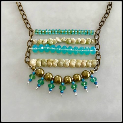 Kristal Wick's Kona Necklace - , Contemporary Wire Jewelry, Loops, Wire Loop, Wrapped Wire Loop, Continue adding the 4 eye pins