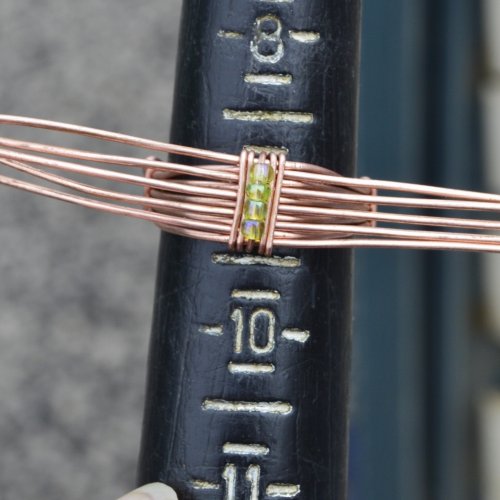 Deborah Kelly's Classic Cocktail Ring - , Classic Wire Jewelry, Wire Wrapping, Wrapping, Wire Wrapping Jewelry, Weaving, Wire Weaving, Weaving Wire, Put ring back on mandrel and gently push down till it is 2