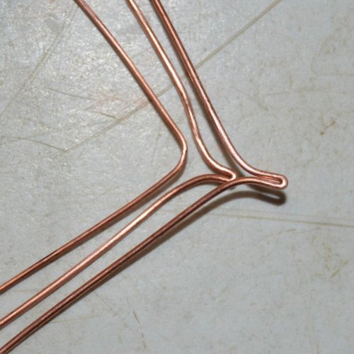 Deborah Kelly's Woven Heart-framed Pendant - , Wire Weaving, Weaving, Wire Weaving, Weaving Wire, Lay out the 3 bent wires in the opposite order