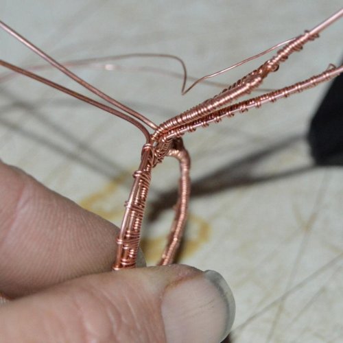 Deborah Kelly's Woven Heart-framed Pendant - , Wire Weaving, Weaving, Wire Weaving, Weaving Wire, Slightly bend both pieces 