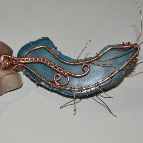 Deborah Kelly's Tree of Life on a Shard - , Contemporary Wire Jewelry, Weaving, Wire Weaving, Weaving Wire, ,  Secure the rest of the wires