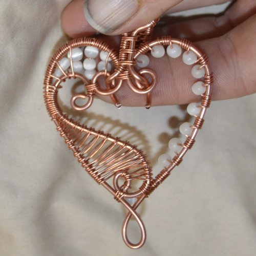 Deborah Kelly's Wire Heart Pendant with Woven Elements - , Wire Weaving, Weaving, Wire Weaving, Weaving Wire, heart pendant