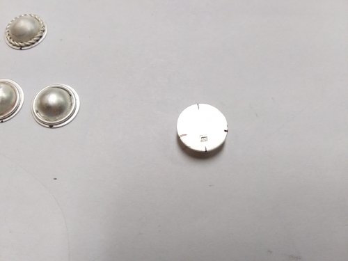 Judy Larson's Pat's Silver Domed Earrings - , Metalwork, Dapping, Dapping Jewelry, Filing, Finishing, Drilling, Drill, , sterling domed earrings