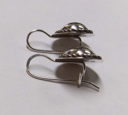 Judy Larson's Pat's Silver Domed Earrings - , Metalwork, Dapping, Dapping Jewelry, Filing, Finishing, Drilling, Drill, , sterling domed earrings