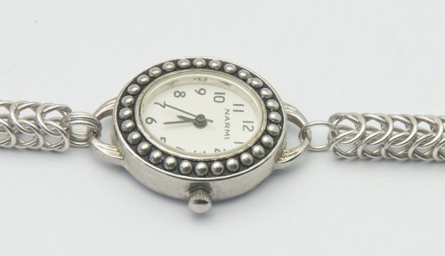 Kylie Jones's Box Chain Watchband - , Chain Maille Jewelry, Making Chain, Chain Making , you close this small ring add the trigger clasp.