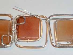 Abby Hook's Squares Bracelet - , Contemporary Wire Jewelry, Wire Wrapping, Wrapping, Wire Wrapping Jewelry, Weaving, Wire Weaving, Weaving Wire, squares bracelet