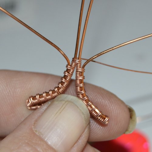 Deborah Kelly's Guitar Pick Pendant - , Wire Weaving, Weaving, Wire Weaving, Weaving Wire, Slip the guitar pick out of the weave.