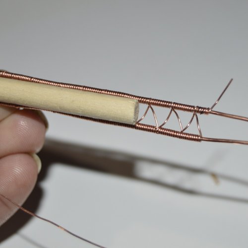 Deborah Kelly's Side Crossover Pendant - , Wire Weaving, Weaving, Wire Weaving, Weaving Wire, Repeat wrapping the wire around one side 10 times