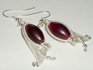 Abby Hook's Fuchsia Bud Earrings - , Wire Weaving, Weaving, Wire Weaving, Weaving Wire, fuchsia bud earrings