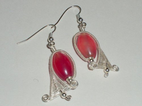 Abby Hook's Fuchsia Bud Earrings - , Wire Weaving, Weaving, Wire Weaving, Weaving Wire, fuchsia bud earrings
