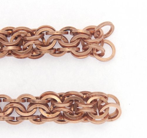 Kylie Jones's Square Wire Rings Round Maille Bracelet - , Chain Maille Jewelry, Making Chain, Chain Making , To finish the ends add 2 rings