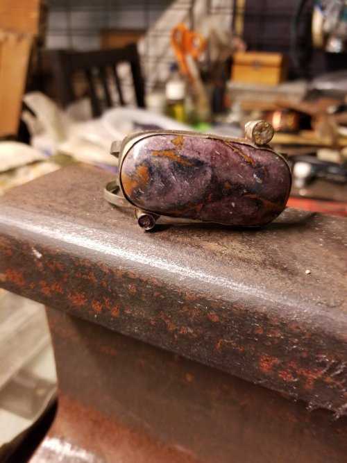 Cheryl Strait's Multi-stone Cuff Bracelet - , Contemporary Wire Jewelry, Filing, Finishing, Sawing, Saw, Wire Saw, Butane Torch, Soldering, Solder, Use the flex shaft