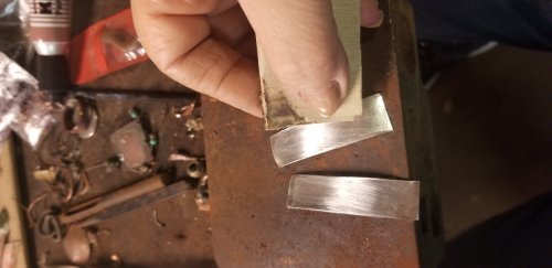 Cheryl Strait's Reticulated Sterling and Wire Earrings - , Metalwork, Findings, Clasps, Components, Butane Torch, Soldering, Solder, o size 4 or 5 on the ring gauge sand and file.    