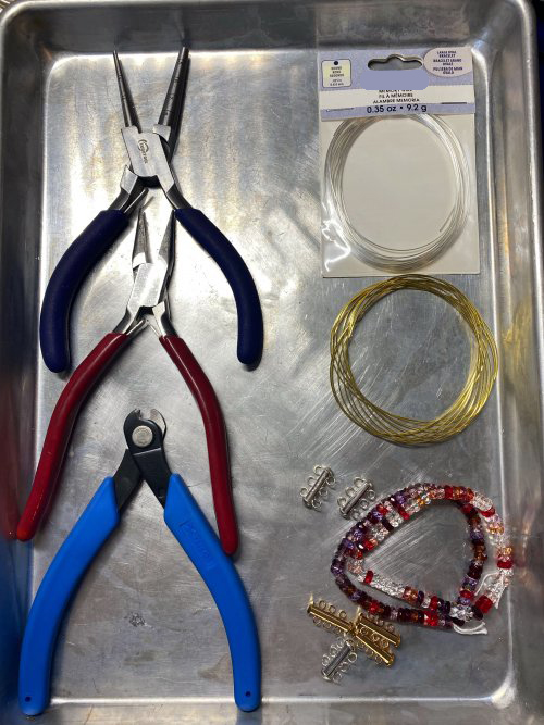 Susan LeGuyader's I Remember You Memory Wire Bracelet - , Contemporary Wire Jewelry, Loops, Wire Loop, Wrapped Wire Loop, memory wire bracelet