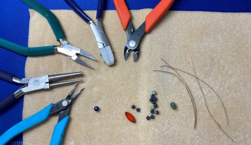 Susan LeGuyader's A New Headpin - , Findings & Components, Toggles & Clasps, Earwire & Headpin, Coiling, Coiling Wire, Wire Coiling, Findings, Clasps, Components, Loops, Wire Loop, Wrapped Wire Loop,  I used 22 gauge copper wire and 20g gold plated wire.