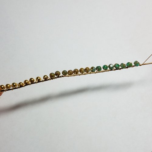 Debbie Blair's Beaded Bangle Bracelet - , Contemporary Wire Jewelry, Lashing, Wire Lashing, beaded bangle bracelet