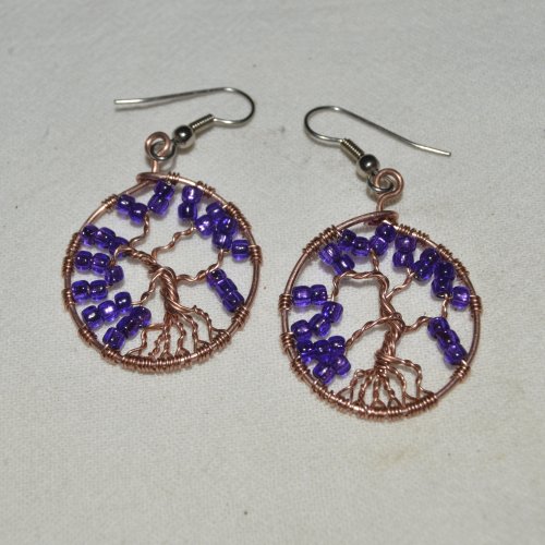 Deborah Kelly's Tree of Life Earrings - , Classic Wire Jewelry, Lashing, Wire Lashing, Wire Wrapping, Wrapping, Wire Wrapping Jewelry, , tree of life earrings