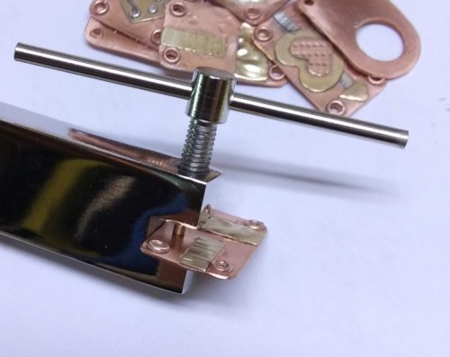 Judy Larson's Mixed Metal Sampler Bracelet 6 - A Little Bling - , Metalwork, Butane Torch, Soldering, Solder, where you would like to place the eyelets.    
