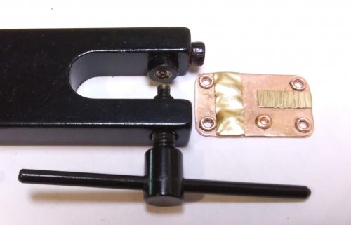 Judy Larson's Mixed Metal Sampler Bracelet 6 - A Little Bling - , Metalwork, Butane Torch, Soldering, Solder, Use an eyelet setter to attach the eyelet.