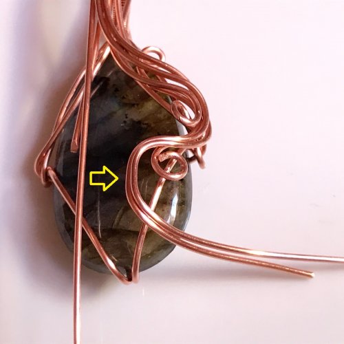 Erika Pal's Flow Pendant - , Contemporary Wire Jewelry, Loops, Wire Loop, Wrapped Wire Loop, Wire Wrapping, Wrapping, Wire Wrapping Jewelry, flow pendant