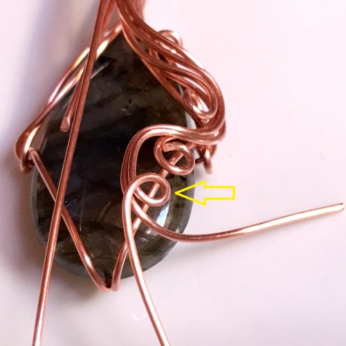 Erika Pal's Flow Pendant - , Contemporary Wire Jewelry, Loops, Wire Loop, Wrapped Wire Loop, Wire Wrapping, Wrapping, Wire Wrapping Jewelry, flow pendant