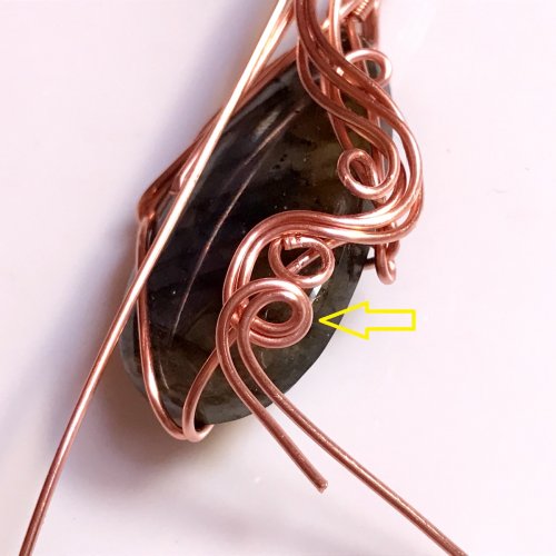 Erika Pal's Flow Pendant - , Contemporary Wire Jewelry, Loops, Wire Loop, Wrapped Wire Loop, Wire Wrapping, Wrapping, Wire Wrapping Jewelry, flow pendant