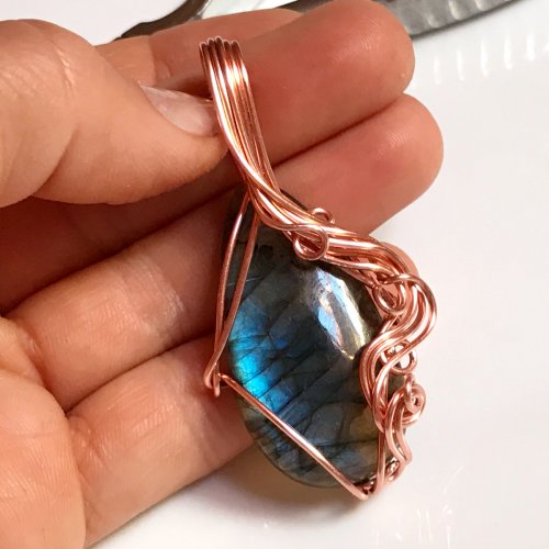 Erika Pal's Flow Pendant - , Contemporary Wire Jewelry, Loops, Wire Loop, Wrapped Wire Loop, Wire Wrapping, Wrapping, Wire Wrapping Jewelry, flow pendant