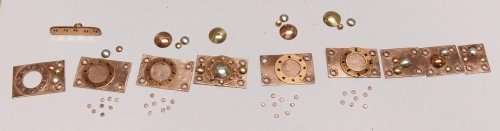 Judy Larson's Mixed Metal Sampler Bracelet 7 - Steampunk Space Oddity - , Metalwork, Dapping, Dapping Jewelry, Butane Torch, Soldering, Solder, Refer to the template in Step 1 to cut and dome the smaller copper,
