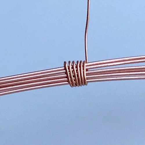 Erika Pal's Beaded Flower Ring - , Contemporary Wire Jewelry, Weaving, Wire Weaving, Weaving Wire, Measure 6 cm length on the base wires 