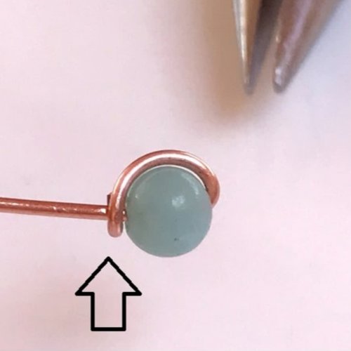 Erika Pal's Boho Beaded Ring - , Contemporary Wire Jewelry, Weaving, Wire Weaving, Weaving Wire,  bend the short wire end all around the horizontal part of the wire