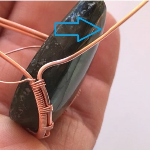 Erika Pal's Serenity Pendant - , Wire Weaving, Weaving, Wire Weaving, Weaving Wire,  take the upper base wire