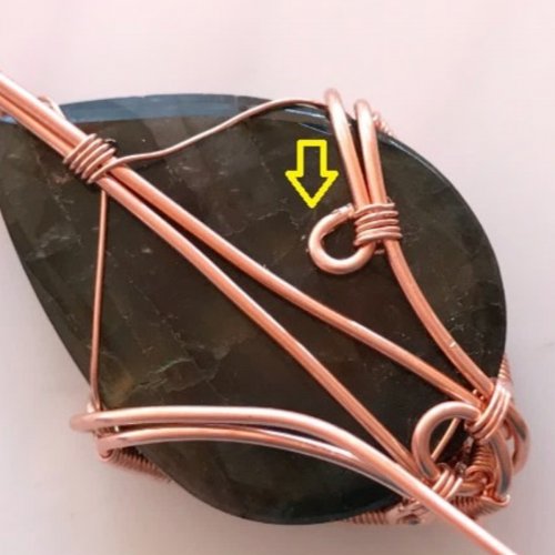 Erika Pal's Serenity Pendant - , Wire Weaving, Weaving, Wire Weaving, Weaving Wire, bend this short wire end upwards