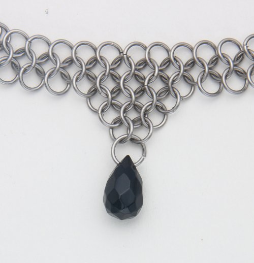 Kylie Jones's Black Drops Stainless Steel Chain Maille Bracelet - , Chain Maille Jewelry, Making Chain, Chain Making , Take an open 20g 3/16 ring