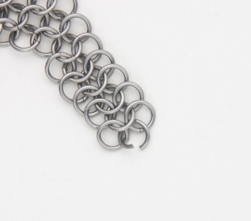 Kylie Jones's Black Drops Stainless Steel Chain Maille Bracelet - , Chain Maille Jewelry, Making Chain, Chain Making , At one end of the bracelet take an open ring