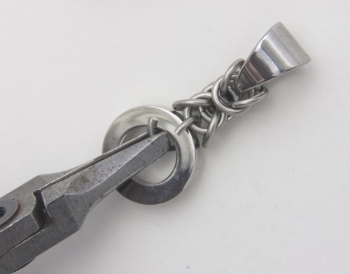 Kylie Jones's Stainless Steel Chain Maille Circle Pendant  - , Chain Maille Jewelry, Making Chain, Chain Making , stainless steel chain maille pendant