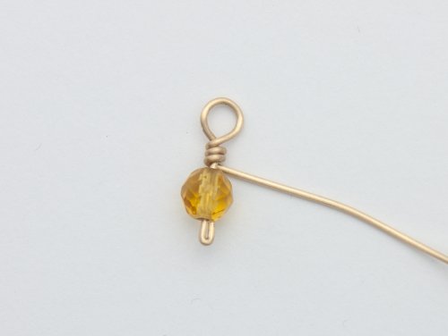 Kylie Jones's Gold Bead Pendant - , Contemporary Wire Jewelry, Loops, Wire Loop, Wrapped Wire Loop, gold bead pendant
