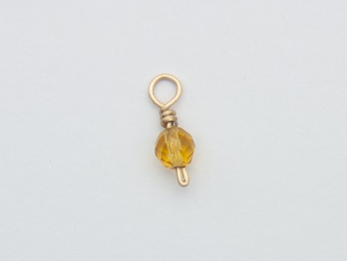 Kylie Jones's Gold Bead Pendant - , Contemporary Wire Jewelry, Loops, Wire Loop, Wrapped Wire Loop, gold bead pendant