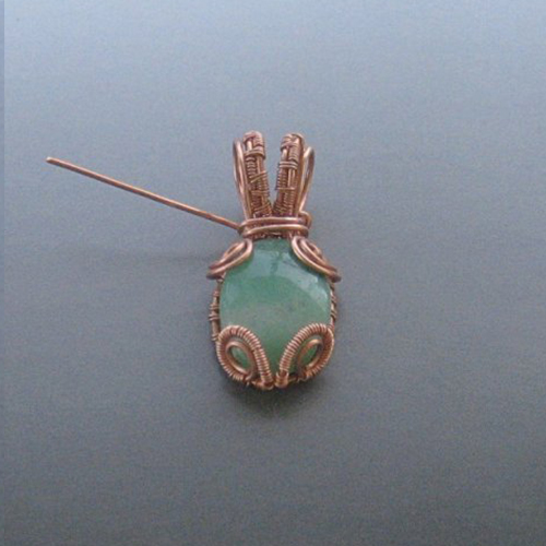 Dianna Biehl Mooses's Cabochon Woven Wire Pendant  - , Wire Weaving, Wire Wrapping, Wrapping, Wire Wrapping Jewelry, Weaving, Wire Weaving, Weaving Wire, step 30