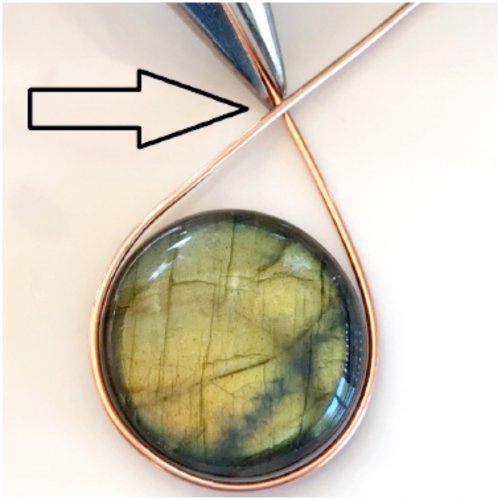 Erika Pal's Wire Wrapped Cabochon Pendant - , Classic Wire Jewelry, Wire Wrapping, Wrapping, Wire Wrapping Jewelry, At the point where these 2 wire ends cross over each other,