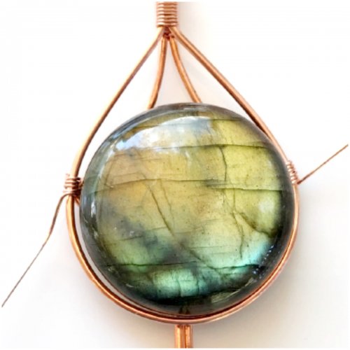 Erika Pal's Wire Wrapped Cabochon Pendant - , Classic Wire Jewelry, Wire Wrapping, Wrapping, Wire Wrapping Jewelry, Position your stone inside 