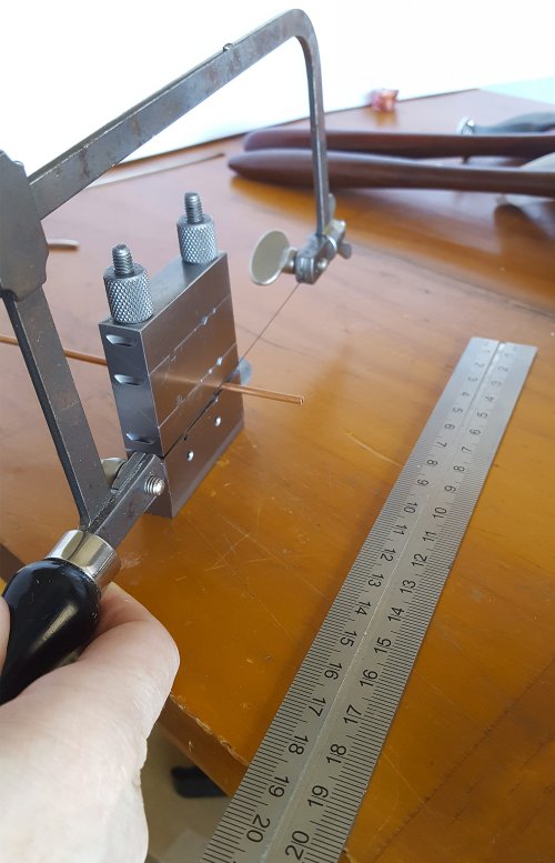 Kylie Jones's Make Your Own Curved Tube Beads - , Contemporary Wire Jewelry, Butane Torch, Soldering, Solder,  cut a piece of tubing 1 or 25mm long