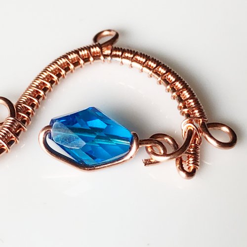 Erika Pal's Brilliant Wave Pendant - , Wire Weaving, Weaving, Wire Weaving, Weaving Wire, Insert this open loop of the bead