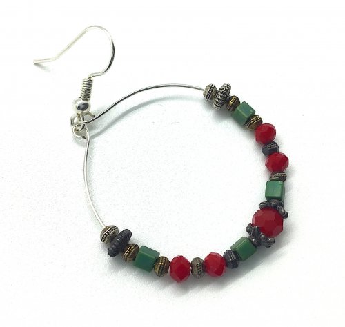 Kristal Wick's Happy Holiday Earrings - , Holiday Designs, Loops, Wire Loop, Wrapped Wire Loop, Beads, , Open the ear wire loop and insert both wire loops